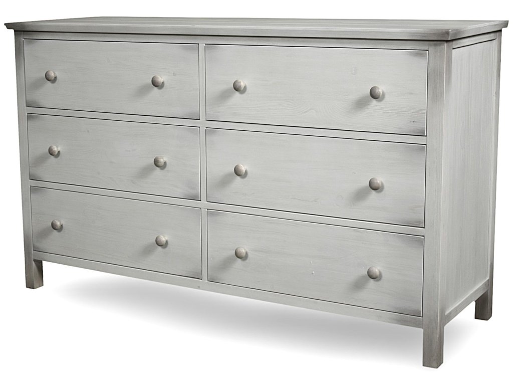 Sea Winds Geneva 6 Drawer Dresser in Distressed White