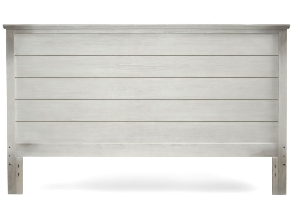 Sea Winds Geneva King Solidwood Headboard in Distressed White