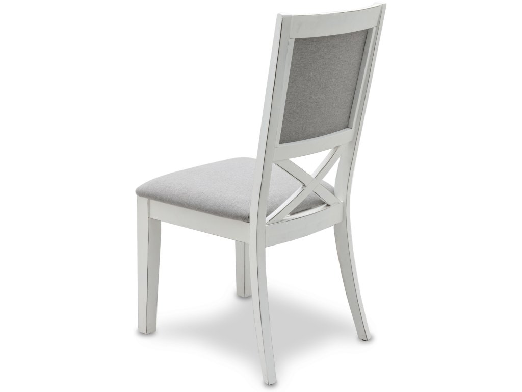 Sea Winds Islamorada Dining Chair Upholstered (Set of 2) in Blanc Frame, Gray Fabric - Alternative View
