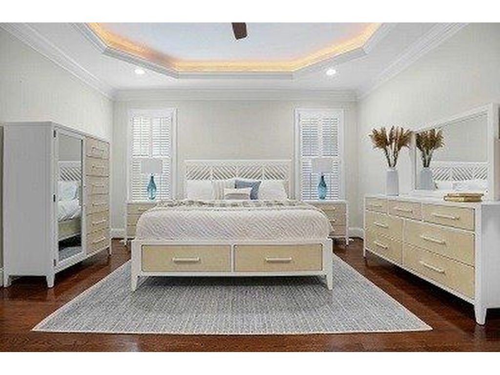 Sea Winds (Lineage) Miramar 2pc Woven Storage Bedroom Set in Sand and Stark White