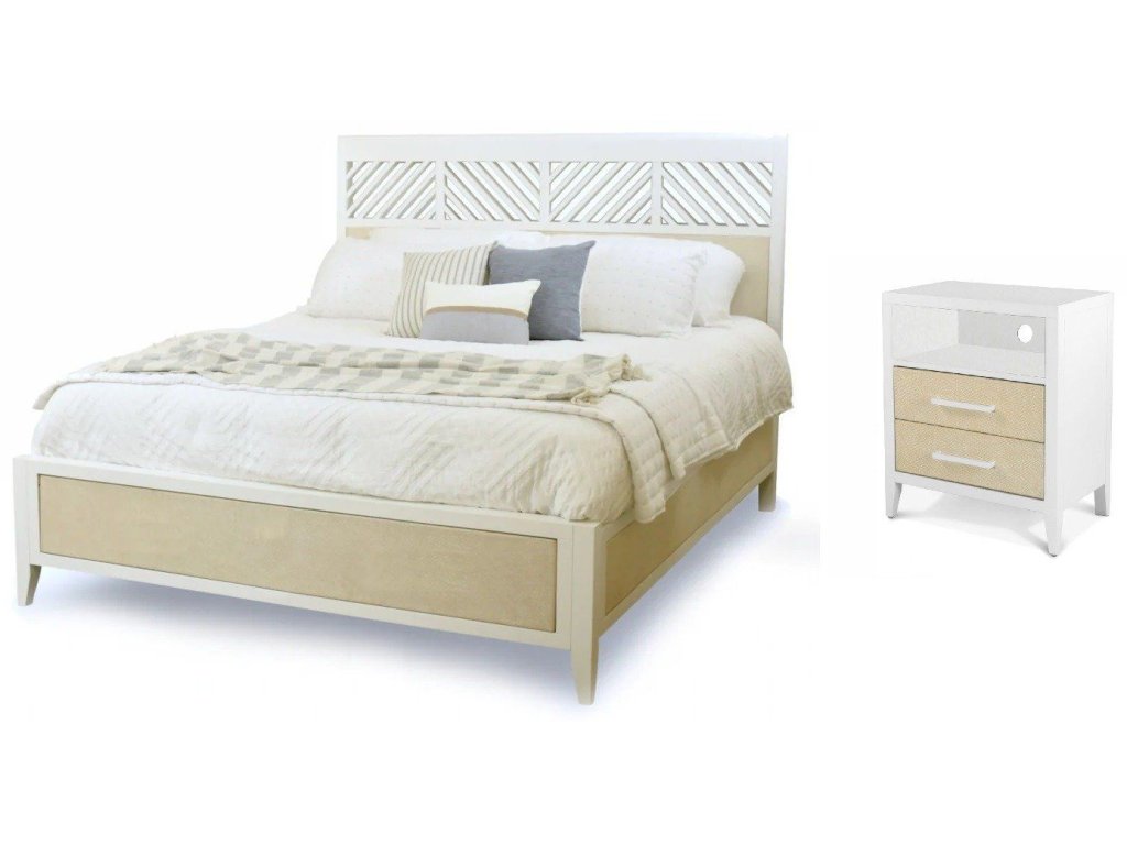 Sea Winds (Lineage) Miramar 2pc Woven Bedroom Set in Sand and Stark White