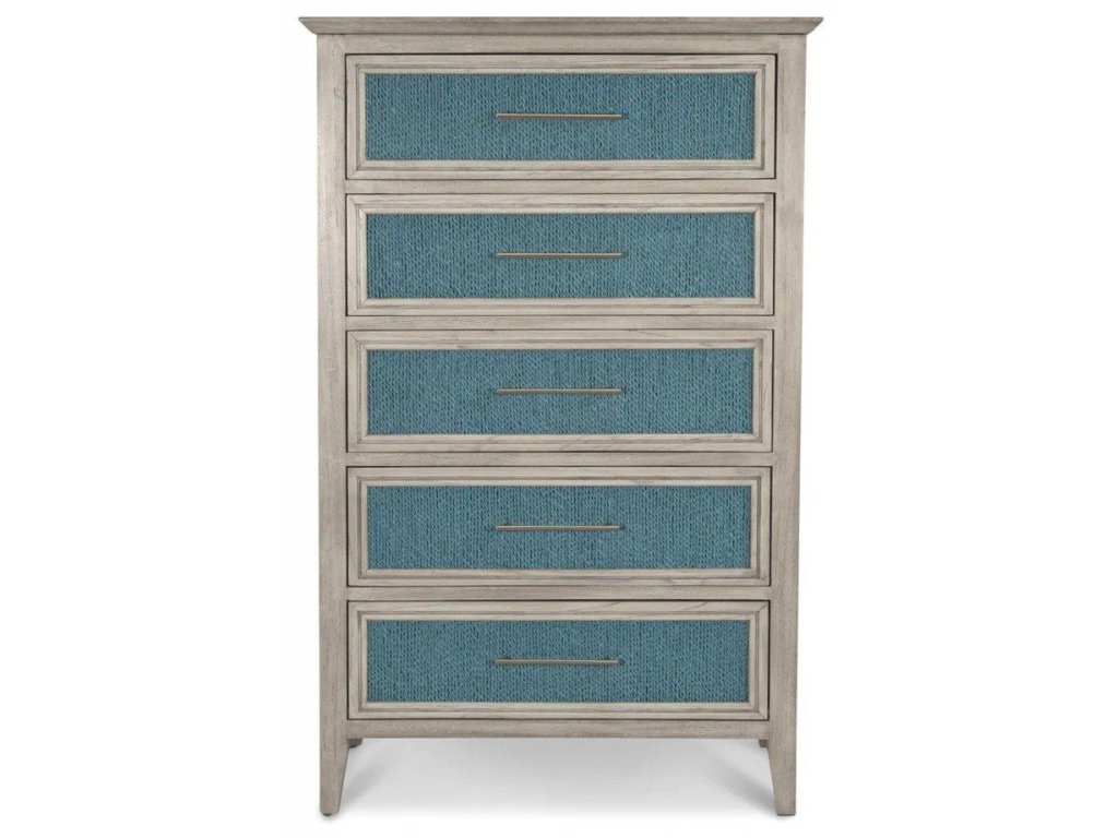 5 Drawer Woven Chest in Ocean Blue/Aged Ivory - Alternative View