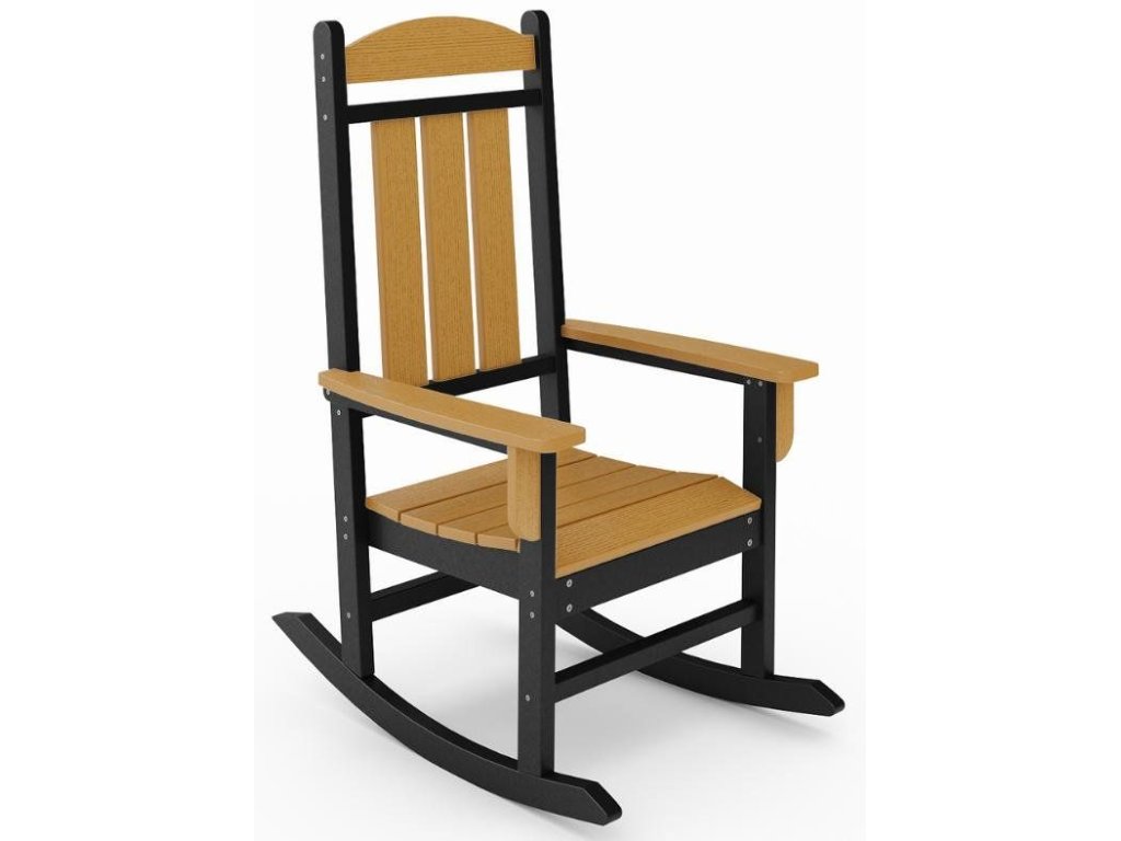 SoPoly Callway Porch Rocker in Black and Boardwalk Brown