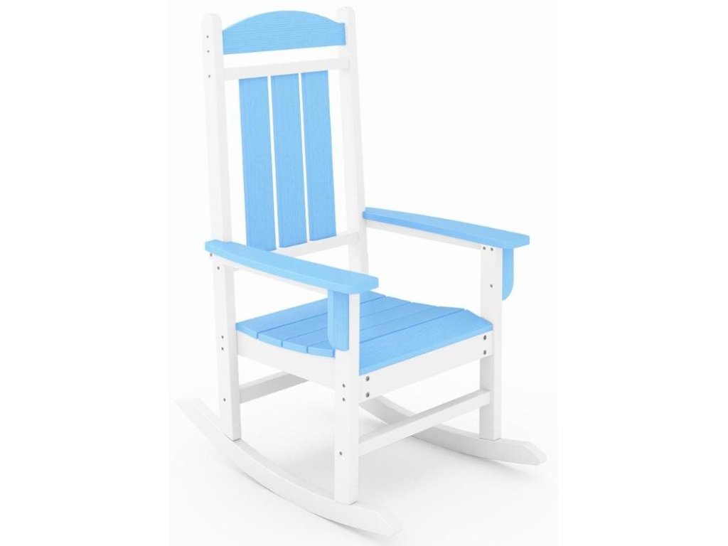SoPoly Callway Porch Rocker in Destin and Summer Blue