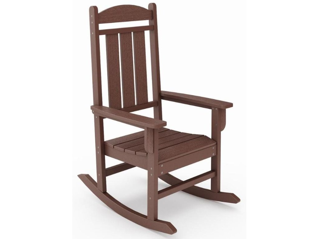 SoPoly Callway Porch Rocker in Pecan Brown