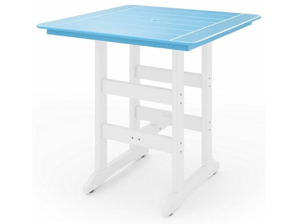 SoPoly 44" Savannah Square Bar Table in Destin and Summer Blue