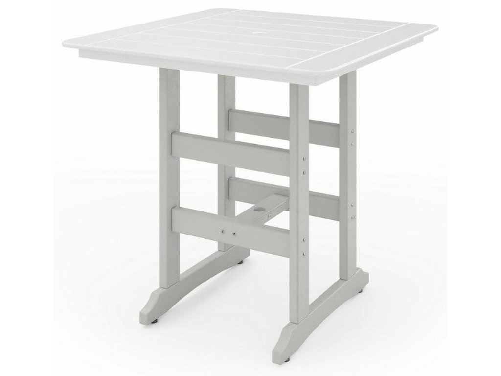 SoPoly 44" Savannah Square Bar Table in Heron Gray and Harbor Gray