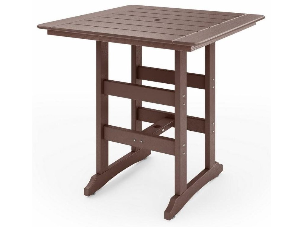 SoPoly 44" Savannah Square Bar Table in Pecan Brown