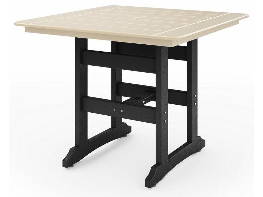 SoPoly 44" Savannah Square Counter Table in Black and Tybee Sand