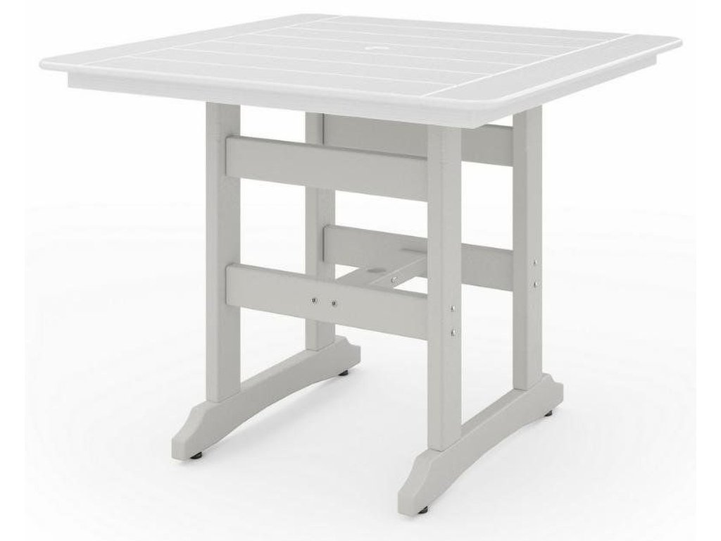SoPoly 44" Savannah Square Counter Table in Heron Gray and Harbor Gray