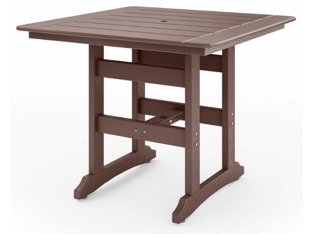 SoPoly 44" Savannah Square Counter Table in Pecan Brown