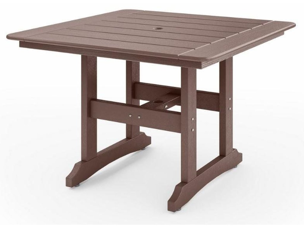 SoPoly 44" Savannah Square Dining Table in Pecan Brown
