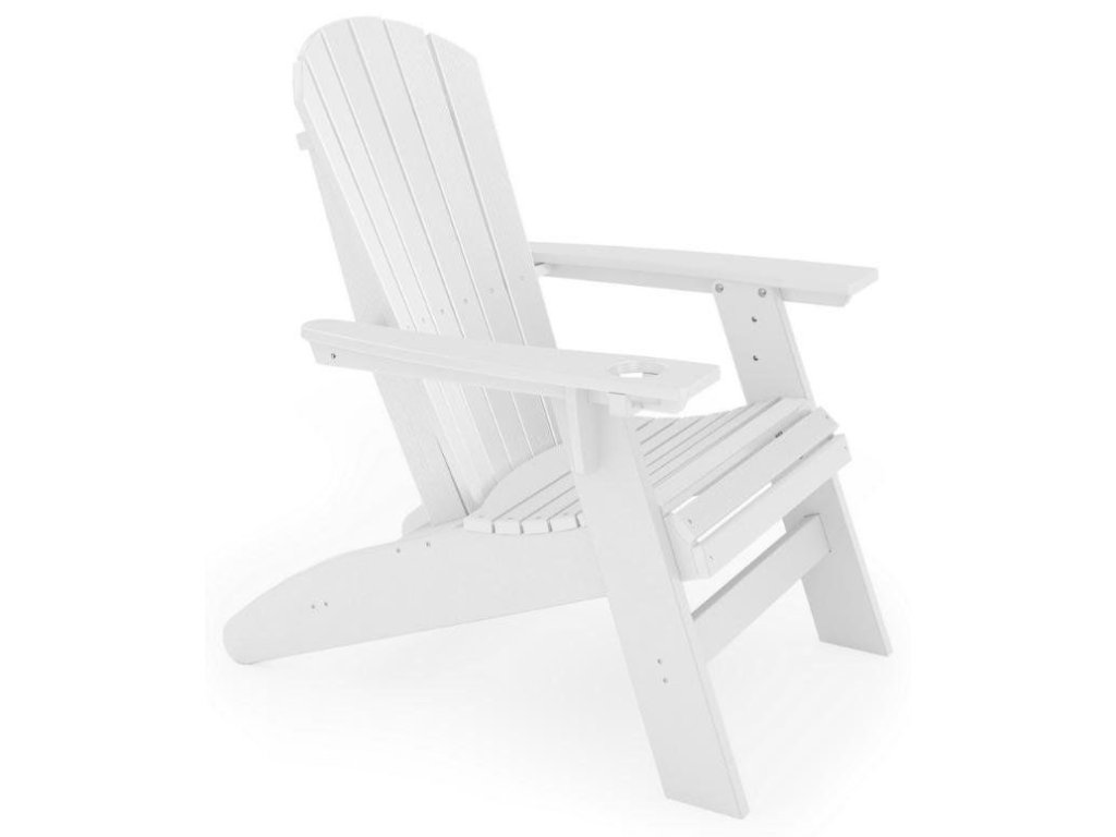 SoPoly St. Simons Curved Back Adirondack Chair in Destin White