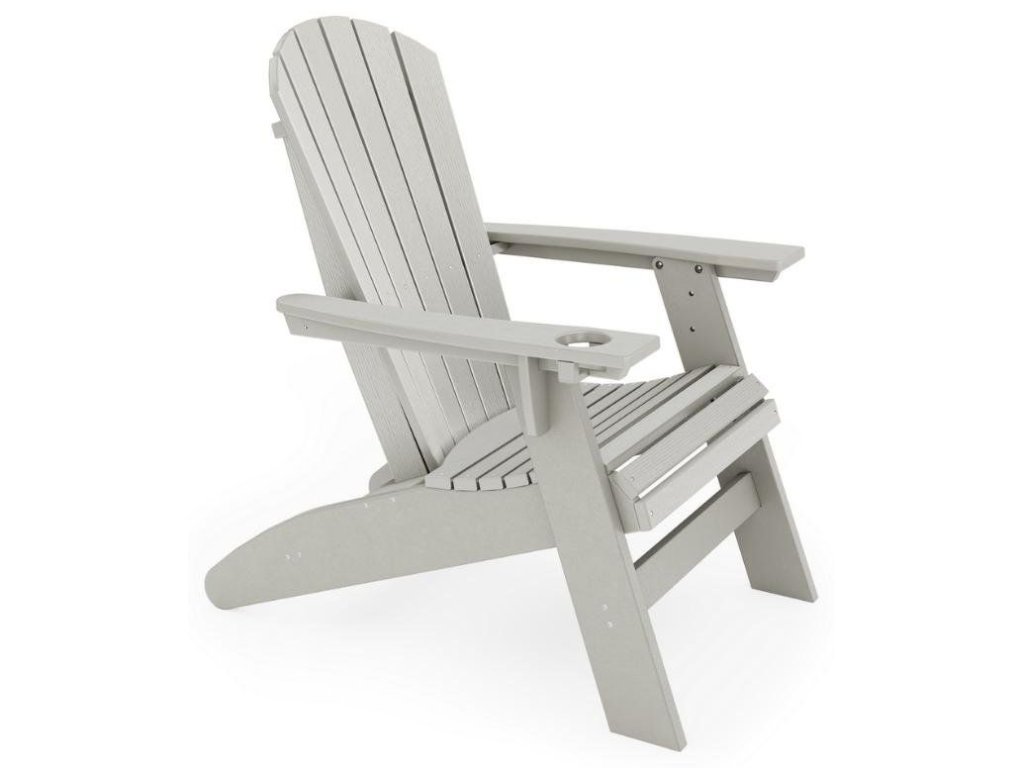 SoPoly St. Simons Curved Back Adirondack Chair in Heron Gray