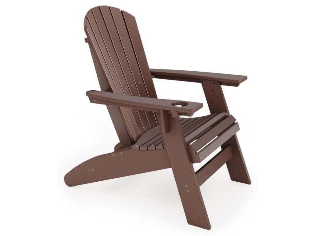 SoPoly St. Simons Curved Back Adirondack Chair in Pecan Brown