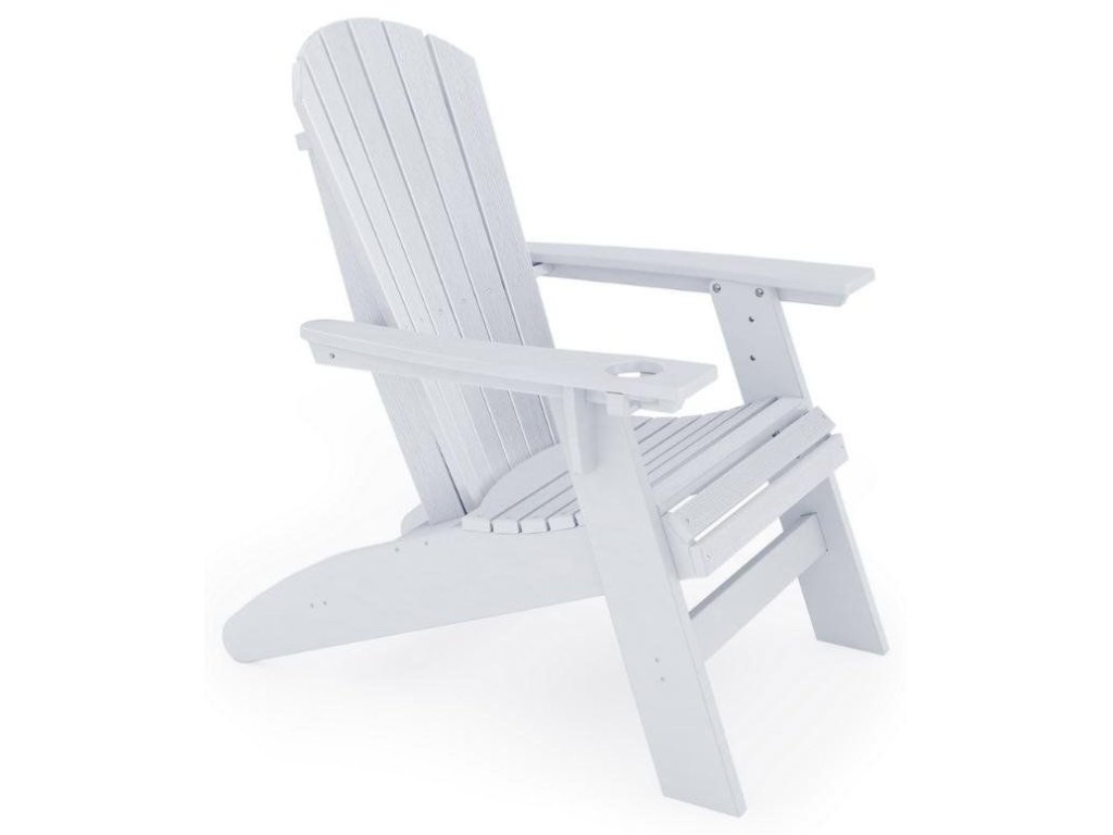 SoPoly St. Simons Curved Back Adirondack Chair in Stone Mountain Gray