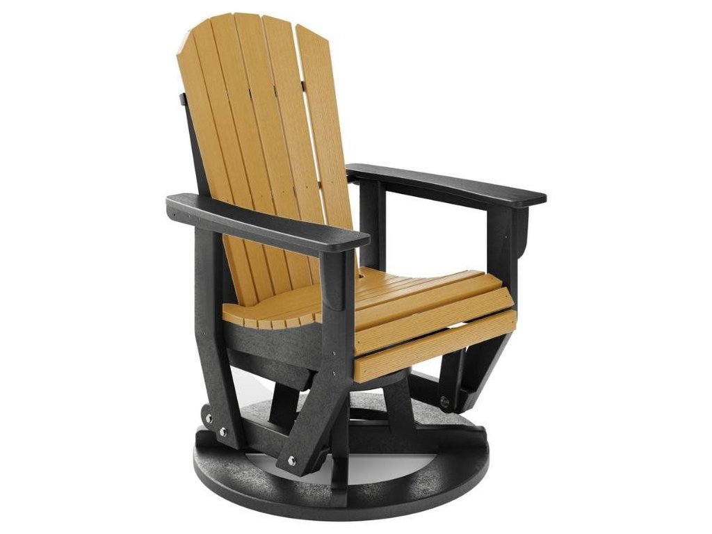 SoPoly St. Simons Swivel Glider in Black and Boardwalk Brown