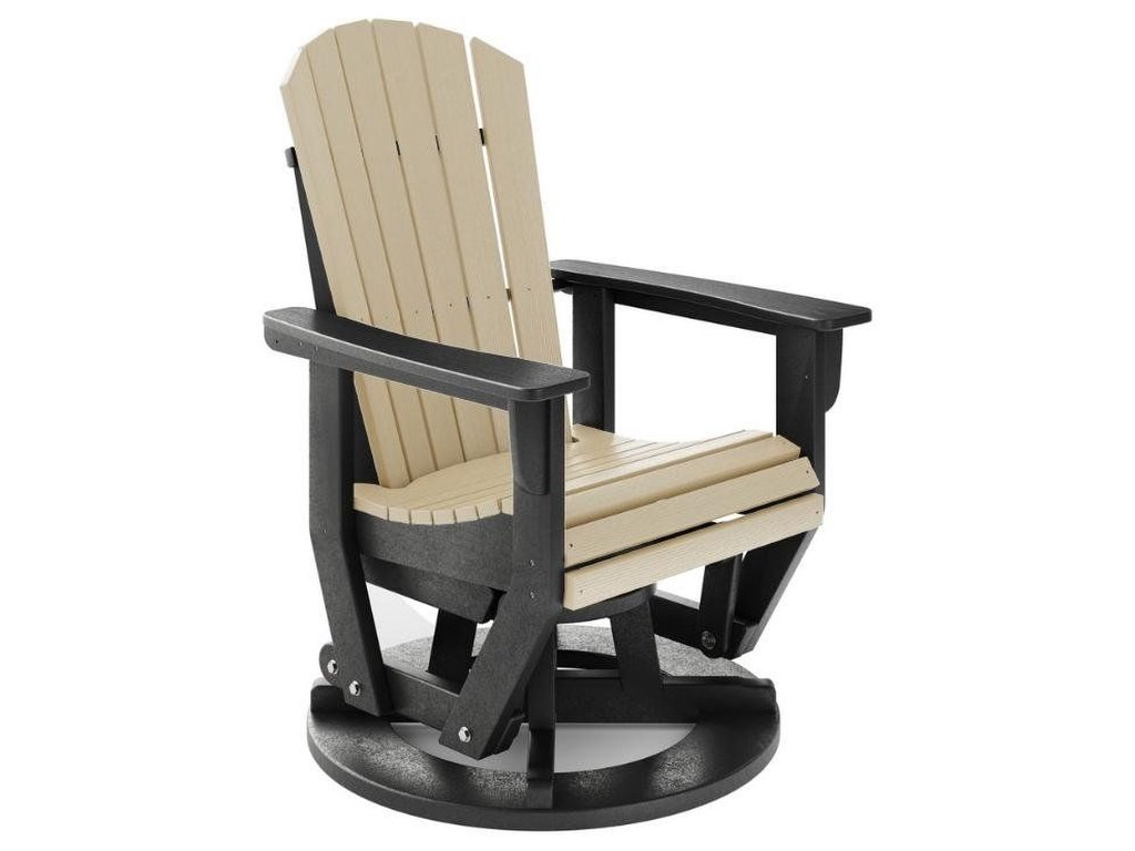 SoPoly St. Simons Swivel Glider in Black and Tybee Sand