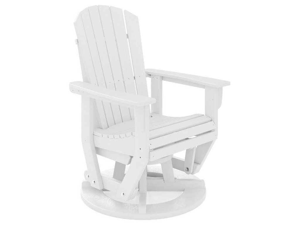 SoPoly St. Simons Swivel Glider in Destin White