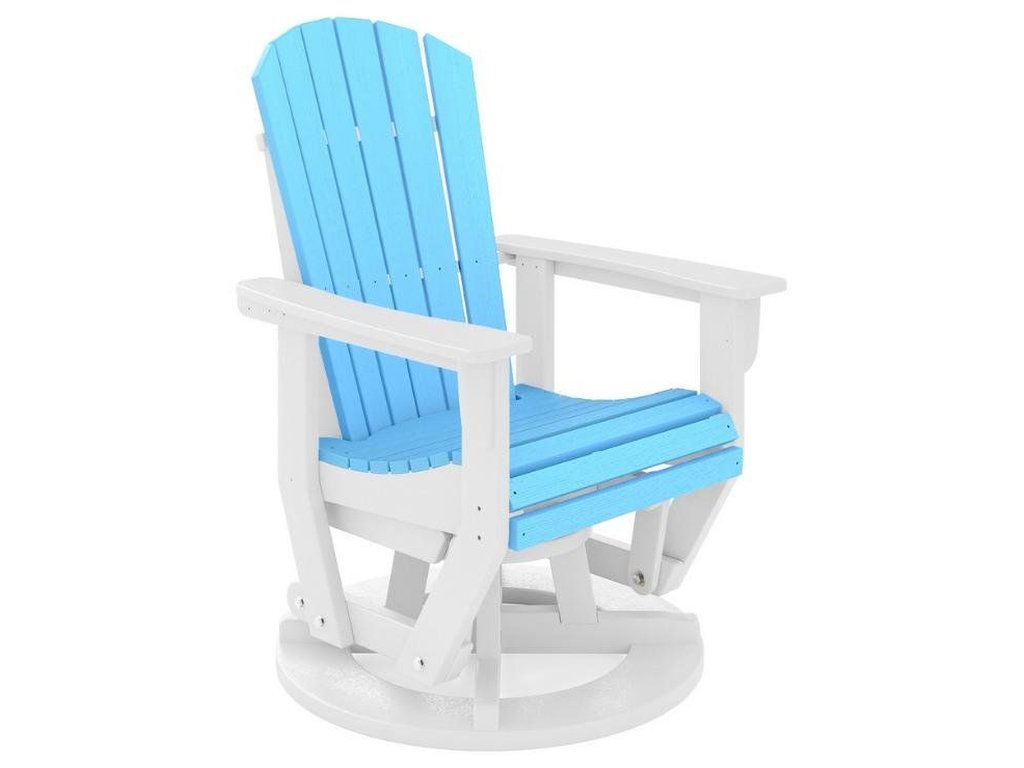 SoPoly St. Simons Swivel Glider in Destin and Summer Blue