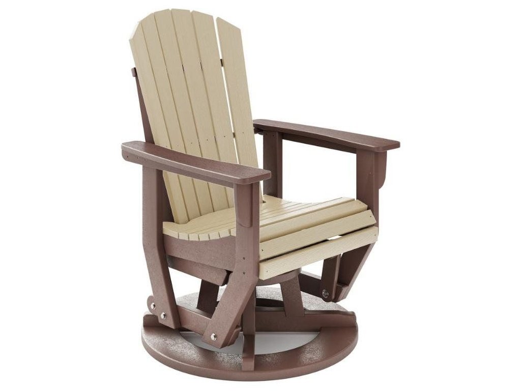 SoPoly St. Simons Swivel Glider in Pecan Brown and Tybee Sand