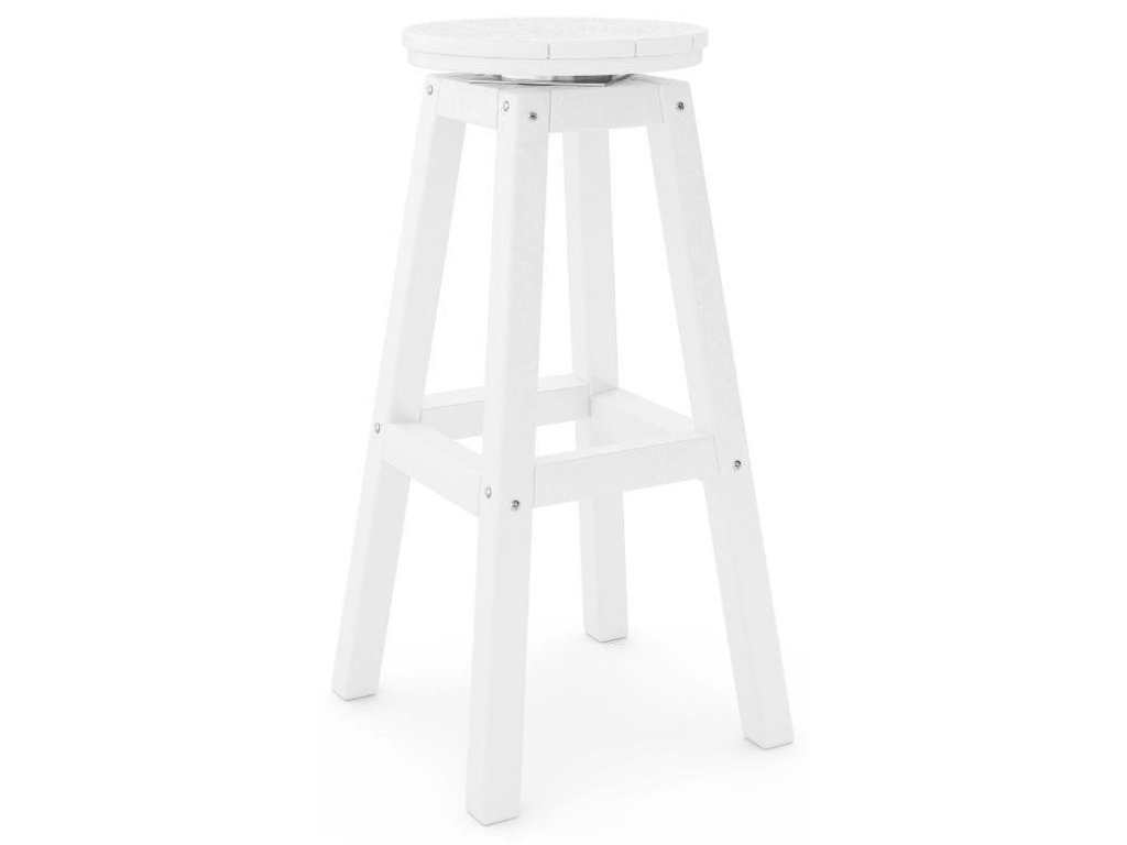 SoPoly 14" Round Bar Stool in Destin White
