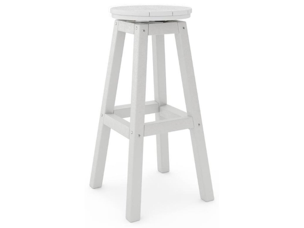 SoPoly 14" Round Bar Stool in Heron Gray and Harbor Gray