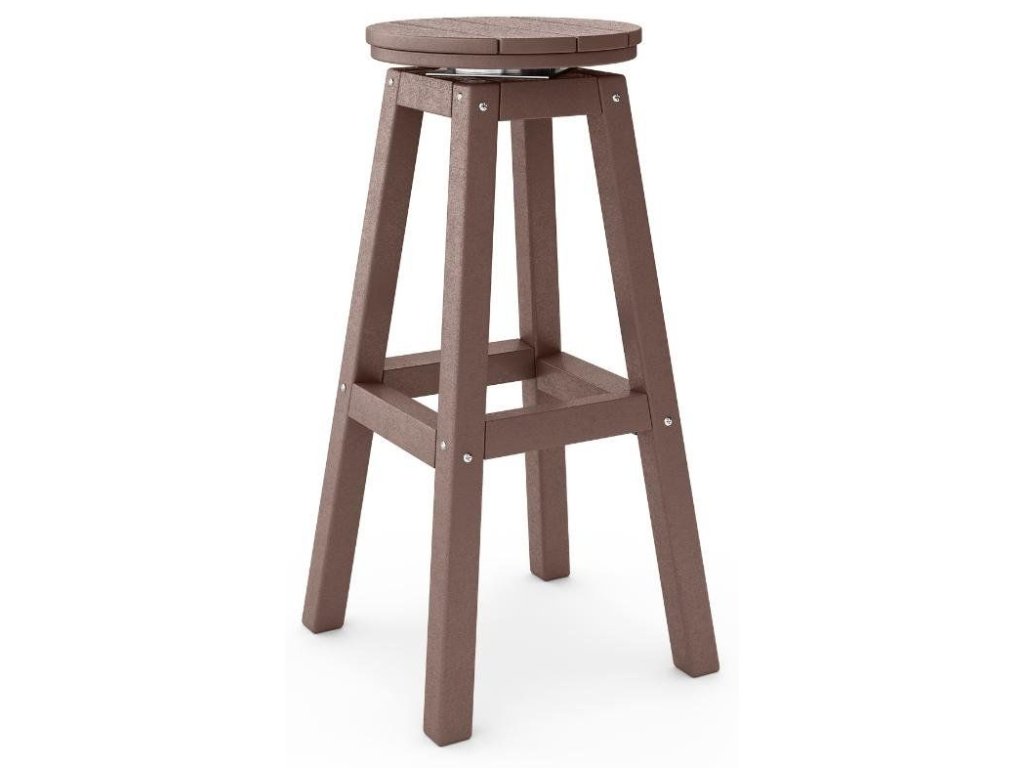 SoPoly 14" Round Bar Stool in Pecan Brown