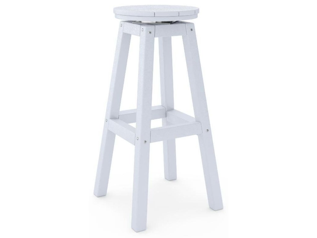 SoPoly 14" Round Bar Stool in Stone Mountain Gray