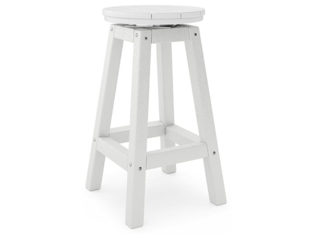 SoPoly 14" Round Counter Stool in Heron Gray and Harbor Gray