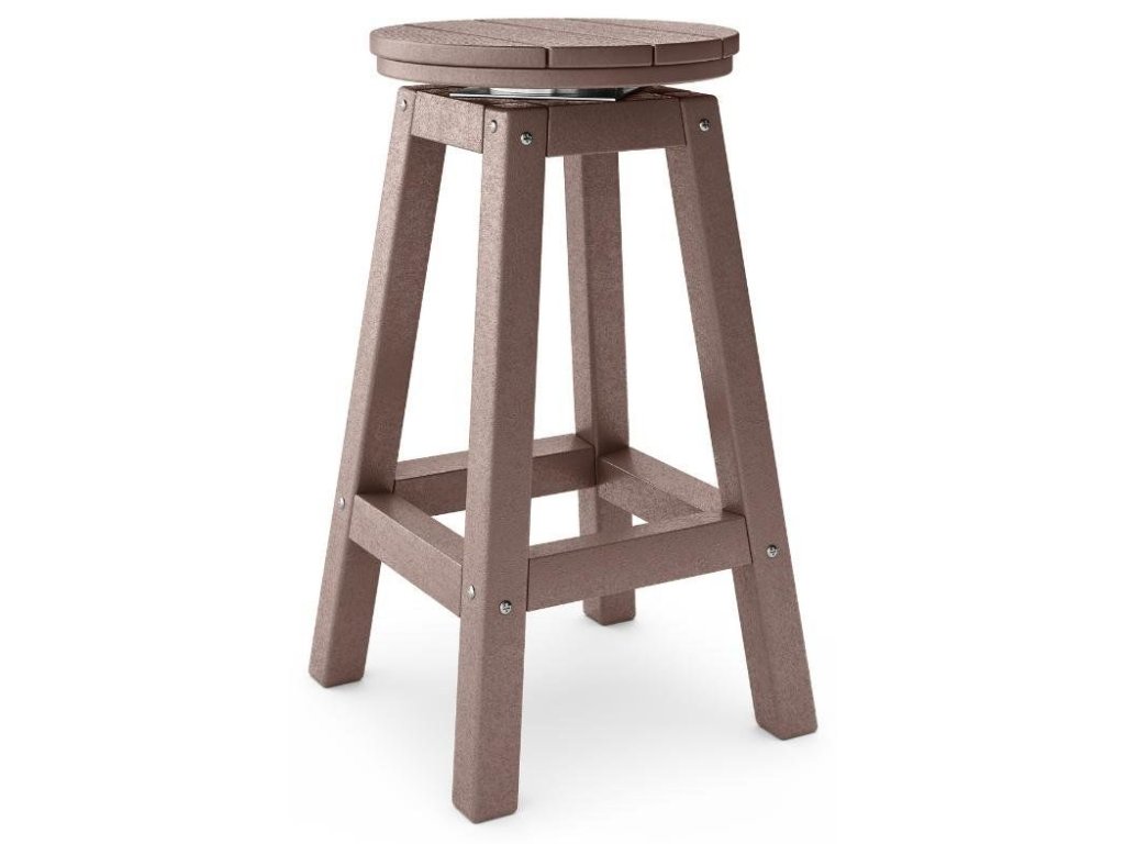 SoPoly 14" Round Counter Stool in Pecan Brown