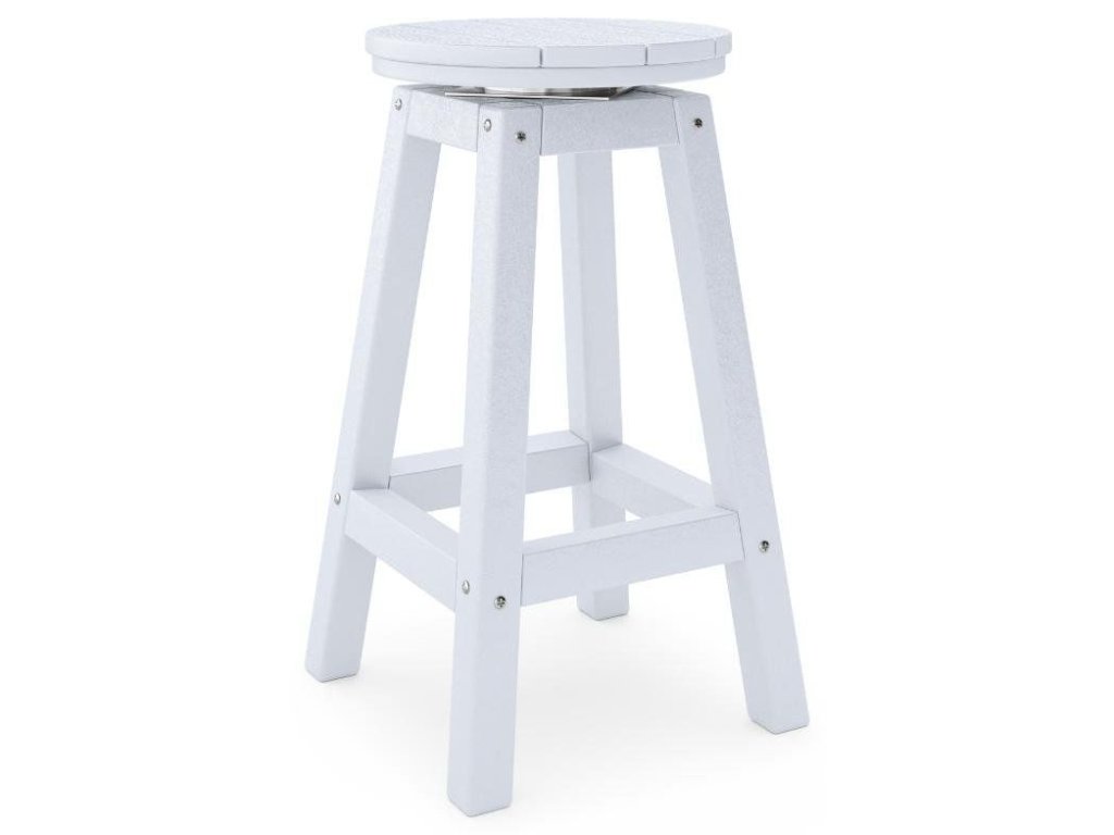 SoPoly 14" Round Counter Stool in Stone Mountain Gray