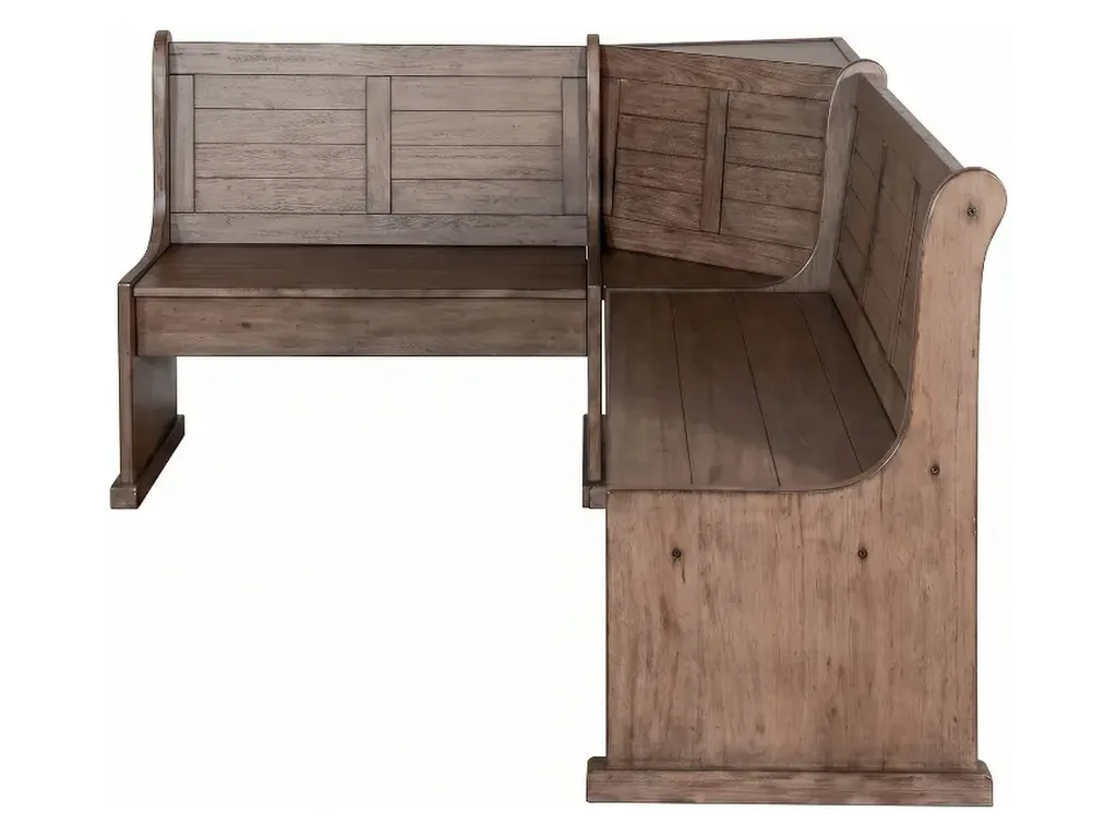 Breakfast Nook Short Bench & Corner Seat Wood Seat in Buckskin