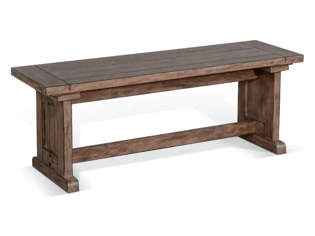 Breakfast Nook Side Bench Wood Seat in Buckskin
