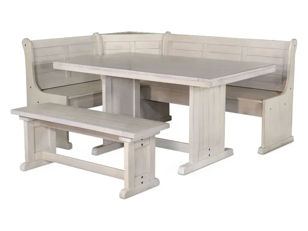 Bayside Breakfast Nook 4 PC Set in Marble White-0113MW - Alternative View