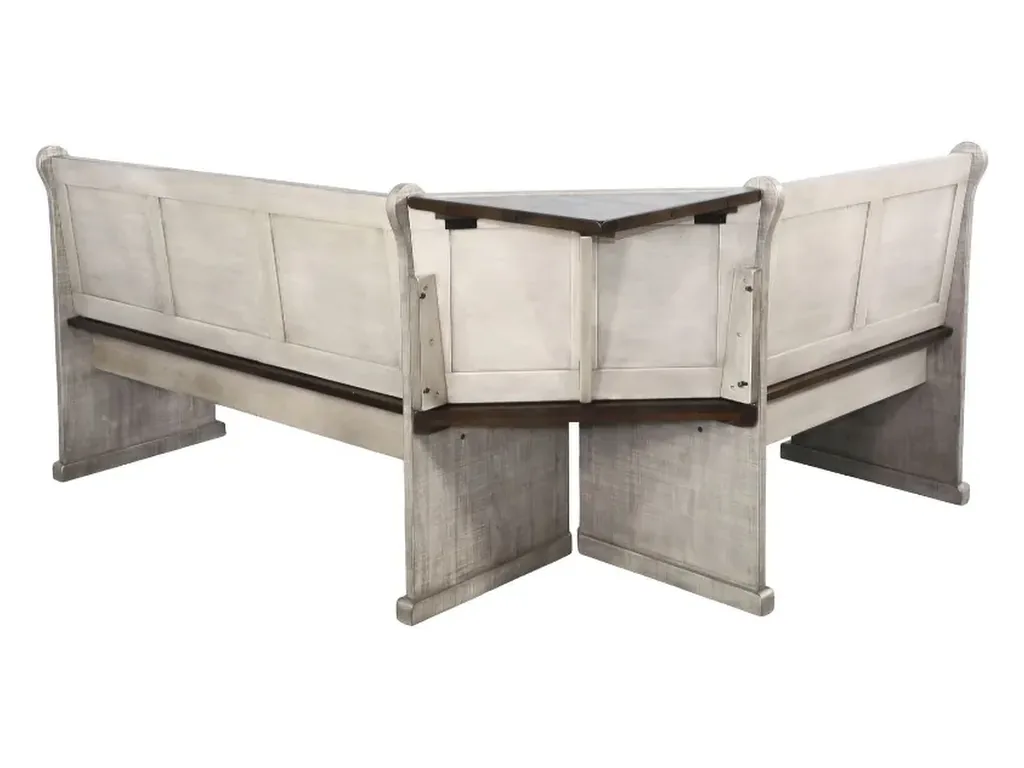 Breakfast Nook Short Bench & Corner Seat Wood Seat in Tobacco/Alpine Gray - image 4