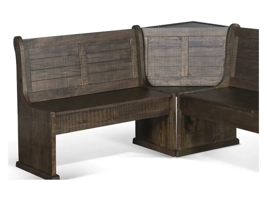 Breakfast Nook Short Bench & Corner Seat Wood Seat in Tobacco Leaf