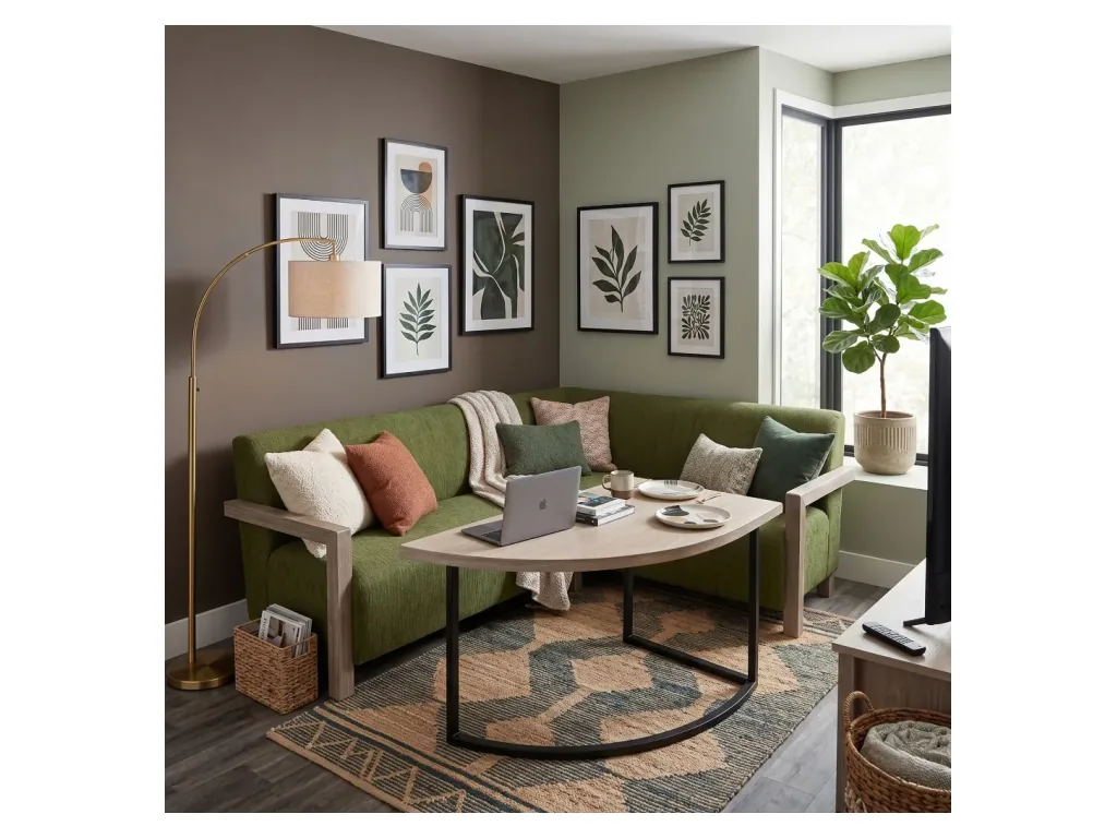 Gibson Breakfast Nook Sofa Bench Set(Green Fabric)