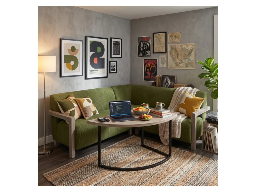 Gibson Breakfast Nook Sofa Bench Set(Green Fabric)