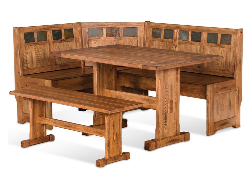 Sedona Breakfast Nook 4 pc Set in Rustic Oak