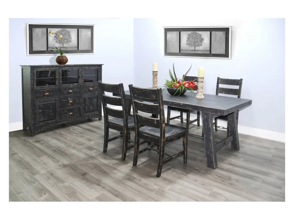 Black Sand Ladderback Chair With Turnbuckle Wood Seat