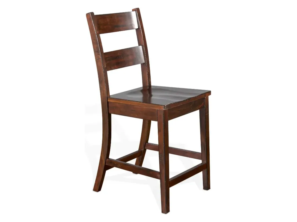 24"H Ladderback Barstool Wood Seat