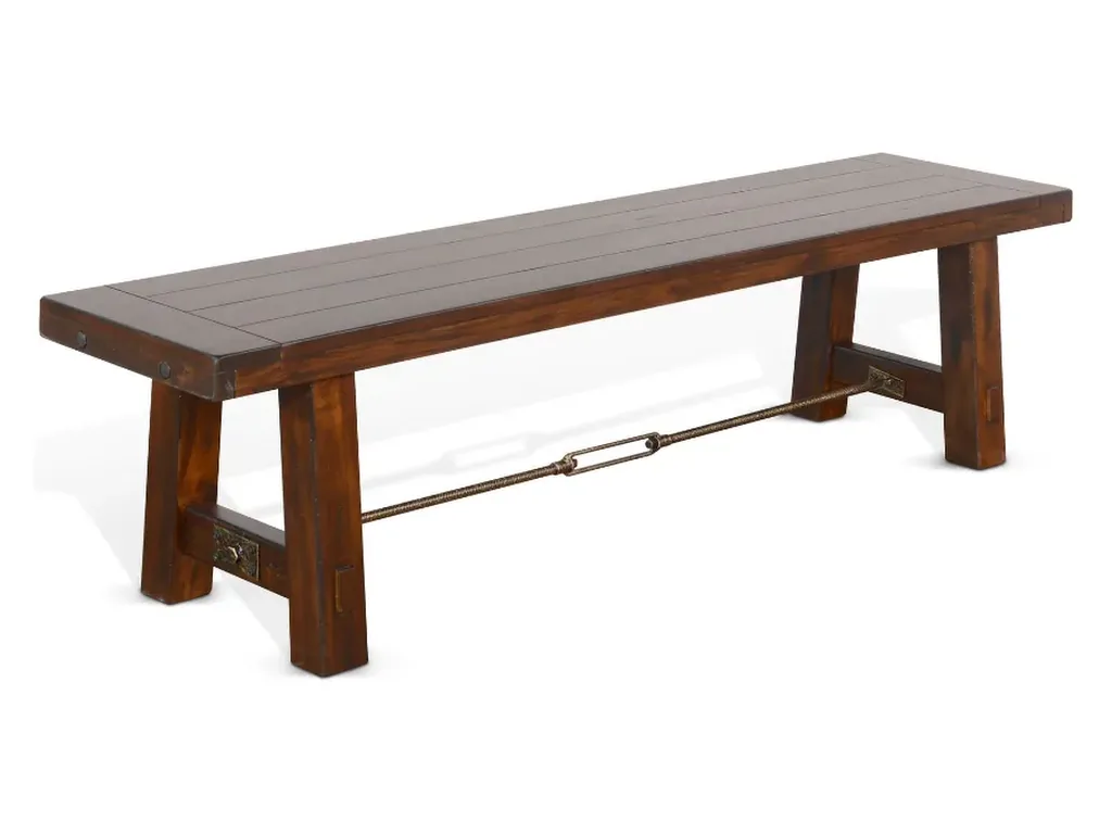 64" Tuscany Bench With Turnbuckle Wood Seat