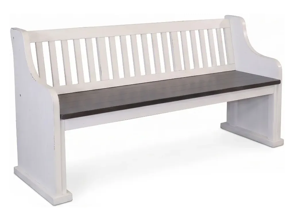 Carriage House Bench With Back Wood Seat