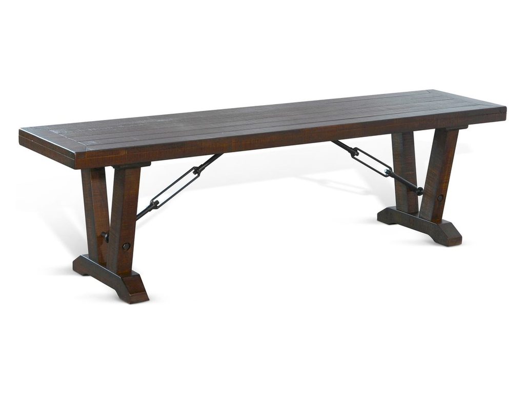 Bench With Turnbuckles Wood Seat - Alternative View