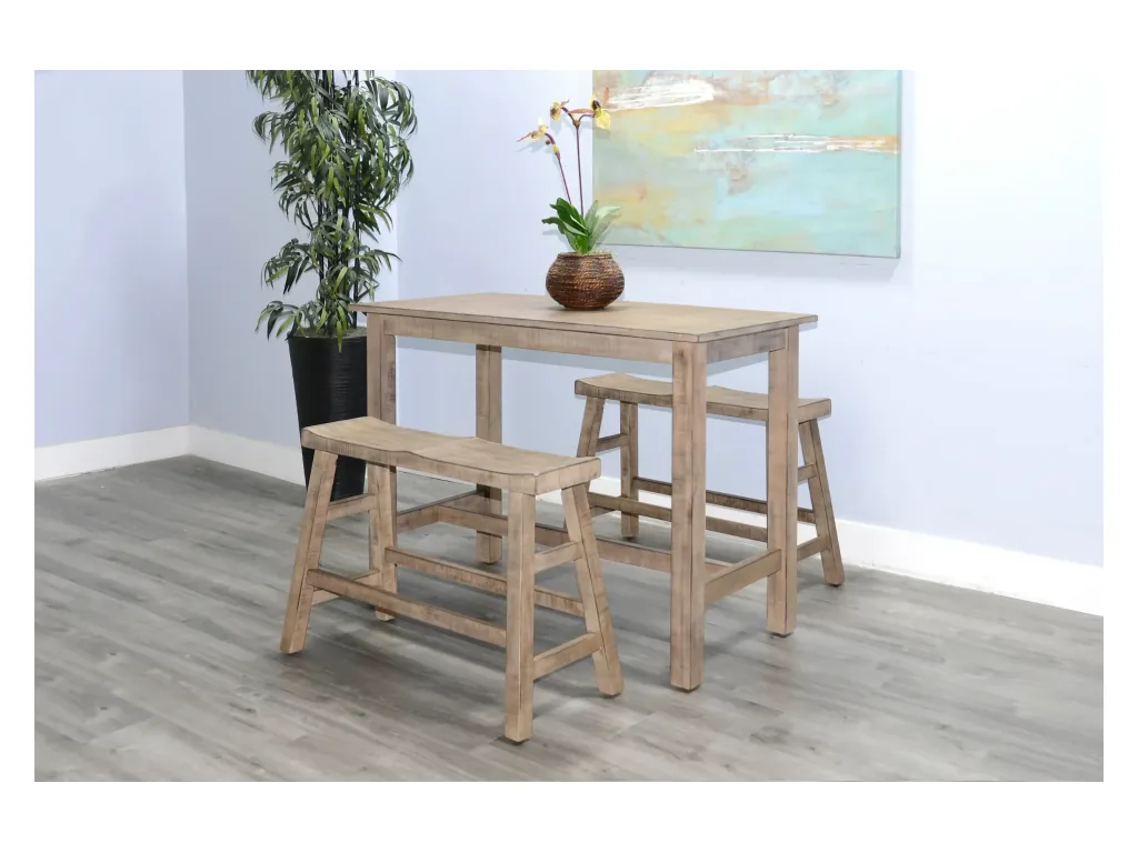 Beach Pebble 24"H Bench 9" Wood Seat