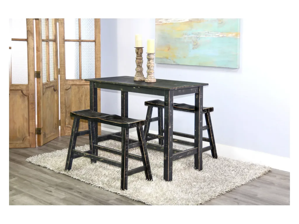 Black Sand 24"H Bench 9" Wood Seat