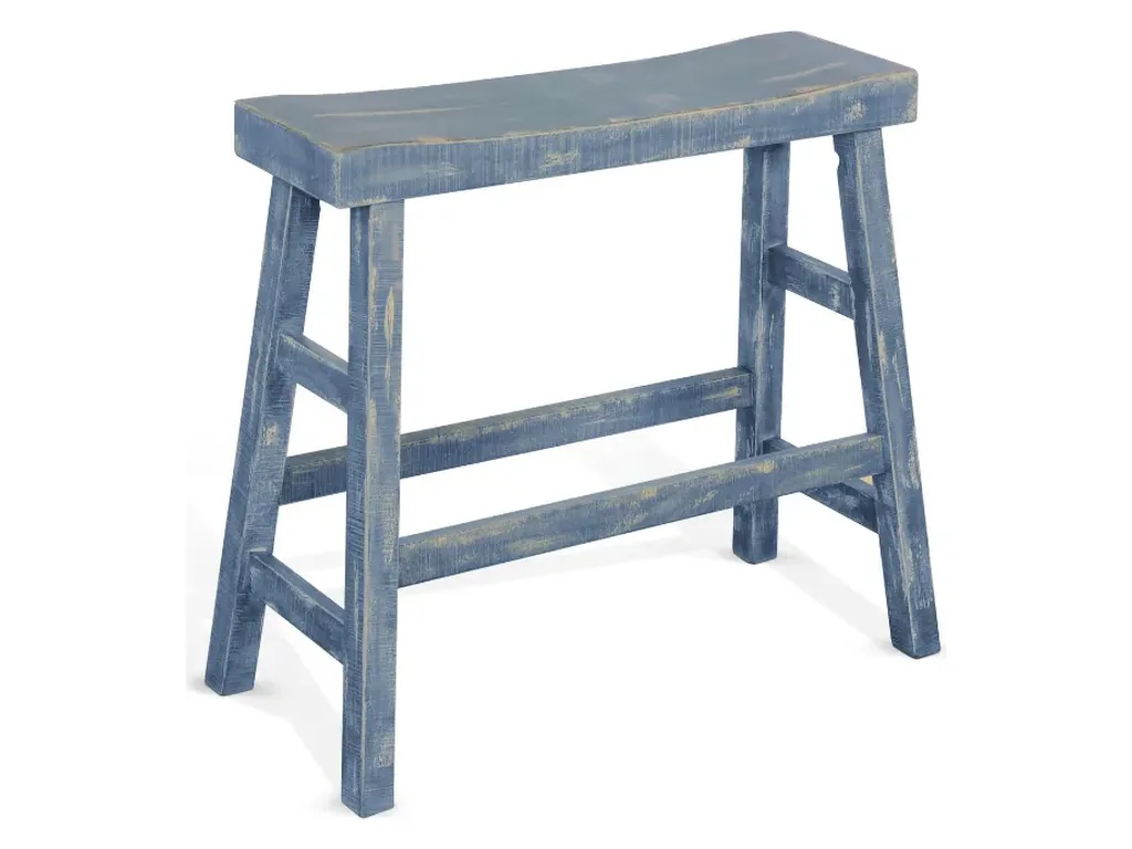 Ocean Blue 30"H Bench Wood Seat