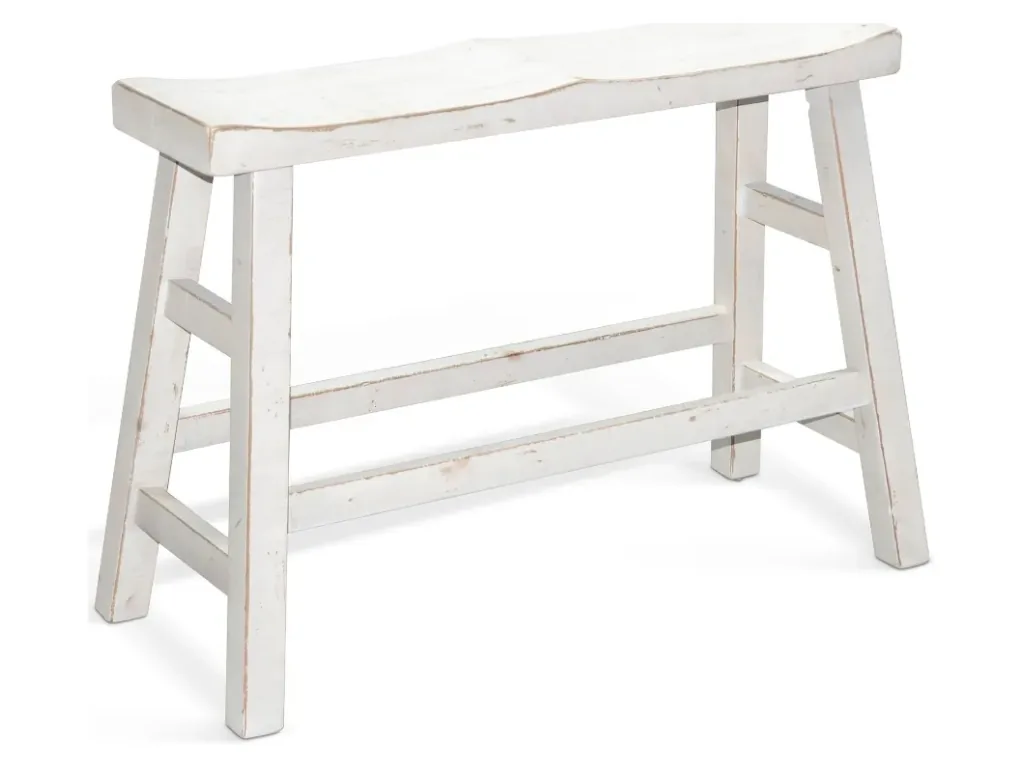 Marina White Sand 24"H Bench 9" Wood Seat - Alternative View