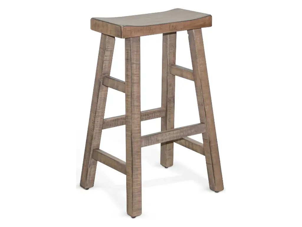 Beach Pebble 30"H Saddle Seat Stool Wood Seat